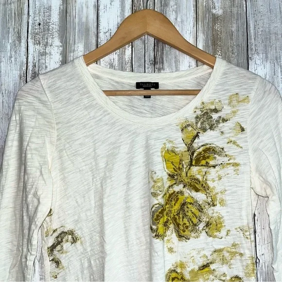 Talbots Cream Printed 3/4 Sleeve Blouse - Picture 4 of 5